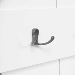 Wandgarderobe HWC-D13, Garderobe Garderobenpaneel, 6 Haken 91x60cm ~ Weiß Lackiert -Wohnmöbel 010fa616 8c08 48fa 9761 d7858c1958b0