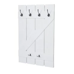 2er-Set Garderobe Wandgarderobe Garderobenpaneel Wandhaken 109x28x4cm ~ Weiß Lackiert -Wohnmöbel 017368ef fc74 47d0 b3ea e6f86a904633 3