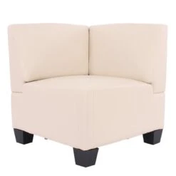 Modular 4-Sitzer Sofa Couch Lyon, Kunstleder ~ Creme, Hohe Armlehnen -Wohnmöbel 01e02c3d ddb6 4ea5 aff1 d14c16d00452