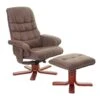 Relaxsessel HWC-E30, Fernsehsessel Liegesessel TV-Sessel Mit Hocker ~ Wildlederimitat Braun