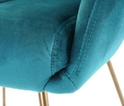 Esszimmerstuhl HWC-F37, Stuhl Küchenstuhl, Retro Design Samt Goldene Füße ~ Petrol -Wohnmöbel 030b9017 dbce 4fb3 be7d 991a37f8693d