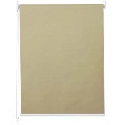 Rollo HWC-D52, Fensterrollo Seitenzugrollo Jalousie, 60x160cm Sonnenschutz Verdunkelung Blickdicht ~ Beige