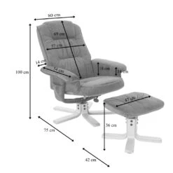 Relaxsessel M56, Fernsehsessel TV-Sessel Mit Hocker, Stoff/Textil ~ Wildlederimitat -Wohnmöbel 0643cef0 f8fe 4acf 8627 2a805b69af02