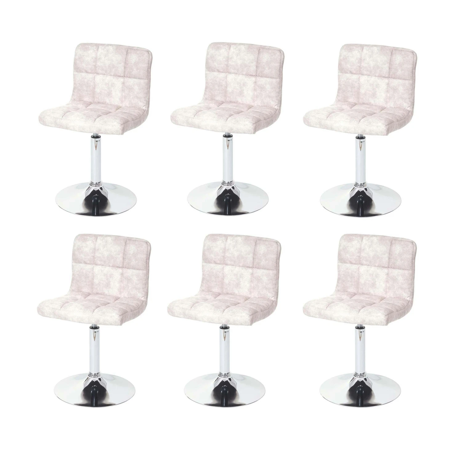 6er-Set Esszimmerstuhl Kavala, Drehstuhl Stuhl, Wildlederimitat Chrom ~ Vintage Dunkelbraun 5 6er-Set Esszimmerstuhl Kavala, Drehstuhl Stuhl, Wildlederimitat Chrom ~ Vintage Dunkelbraun – Bild 3