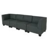 Modular 4-Sitzer Sofa Couch Lyon, Kunstleder ~ Dunkelgrau, Hohe Armlehnen -Wohnmöbel 07c5f029 8fcd 4674 be6d 593dea977322 3