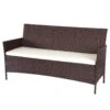 3-Sitzer Poly-Rattan Gartenbank Halden, Sitzbank ~ Braun-meliert, Kissen Creme -Wohnmöbel 0d0a6884 7927 4a6c b19b 123fab4af82c