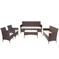 2-1-1 Poly-Rattan Garten-Garnitur Halden, Sitzgruppe Lounge-Set Sofa ~ Braun-meliert, Kissen Grün 13 2-1-1 Poly-Rattan Garten-Garnitur Halden, Sitzgruppe Lounge-Set Sofa ~ Braun-meliert, Kissen Grün -Wohnmöbel 0d3522b1 f85c 460a b4ce 7a82b4d865ad 2