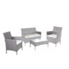 2-1-1 Poly-Rattan Garten-Garnitur Halden, Sitzgruppe Lounge-Set Sofa ~ Grau, Kissen Creme -Wohnmöbel 0e366309 c814 44f7 b364 4535619eb5e7 2