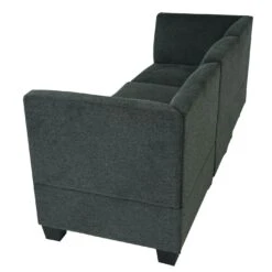 Modular 3-Sitzer Sofa Couch Lyon, Stoff/Textil ~ Anthrazit-grau, Hohe Armlehnen -Wohnmöbel 11fa8321 8a80 4fda 99bf 75e48e82445b