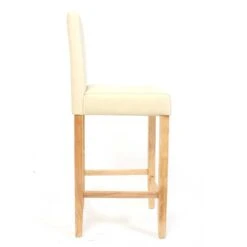 2er-Set Barhocker Barstuhl M37 Kunstleder ~ Creme, Helle Füße -Wohnmöbel 13a74c76 253f 43ba b97d b37f9f8ccaab