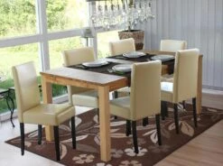 2er-Set Esszimmerstuhl Stuhl Küchenstuhl Littau ~ Kunstleder, Creme, Dunkle Beine -Wohnmöbel 160894ed db0f 4015 bd9a 71d99f82c611