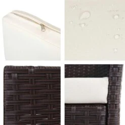 3-Sitzer Poly-Rattan Gartenbank Halden, Sitzbank ~ Braun-meliert, Kissen Creme -Wohnmöbel 16fa088e 5b1b 462e bc06 a29e2952a70f