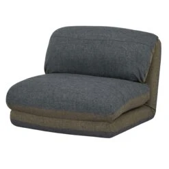 Schlafsessel HWC-E68, Schlafsofa Funktionssessel Klappsessel Relaxsessel, Stoff/Textil ~ Grau-blau -Wohnmöbel 17b3fc99 f6c0 4a36 b953 3ef36a003750