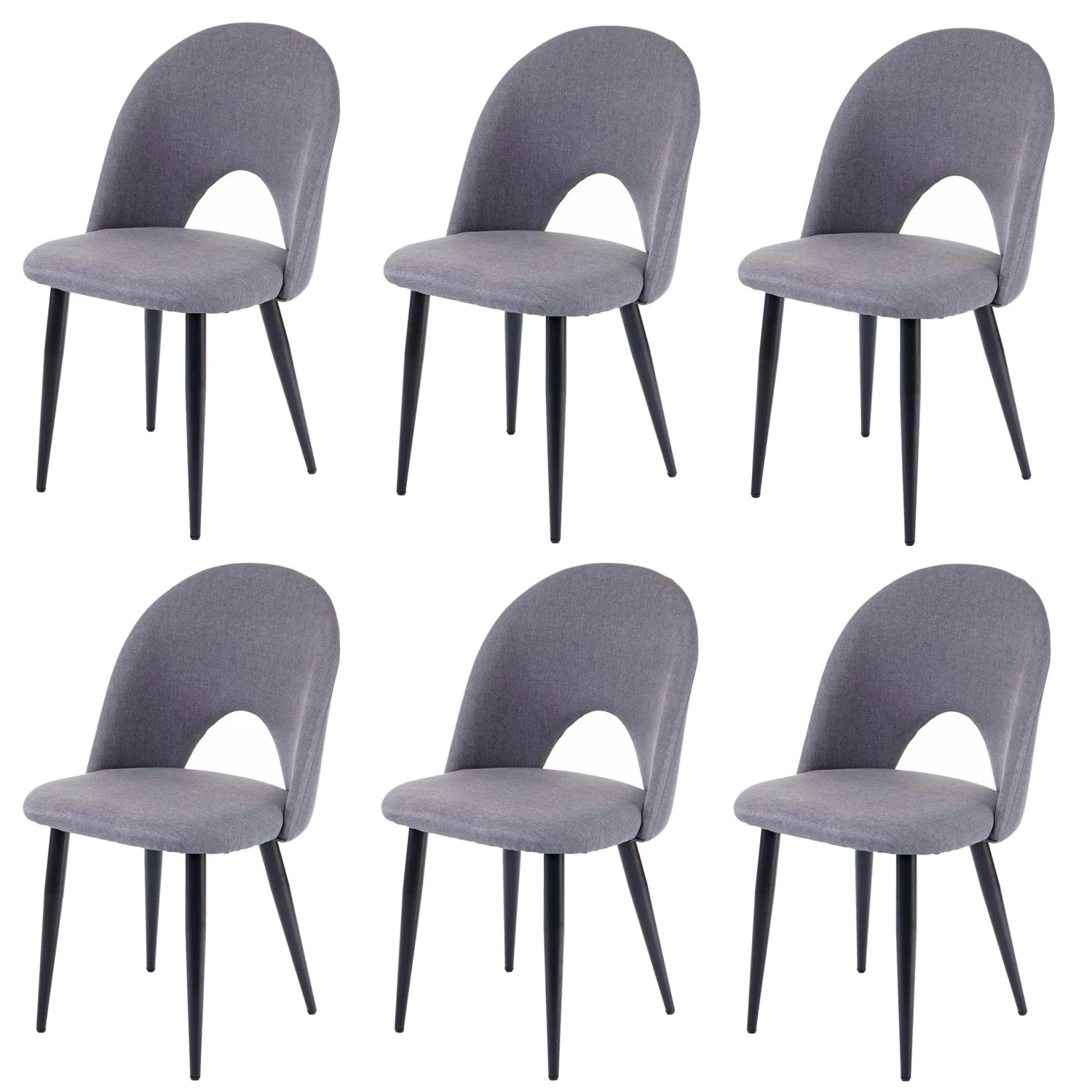 2er-Set Esszimmerstuhl HWC-D73, Stuhl Küchenstuhl, Stoff/Textil ~ Grau 6 2er-Set Esszimmerstuhl HWC-D73, Stuhl Küchenstuhl, Stoff/Textil ~ Grau – Bild 4