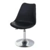 2er-Set Drehstuhl Malmö T501, Stuhl Küchenstuhl, Höhenverstellbar, Kunstleder ~ Schwarz, Chromfuß