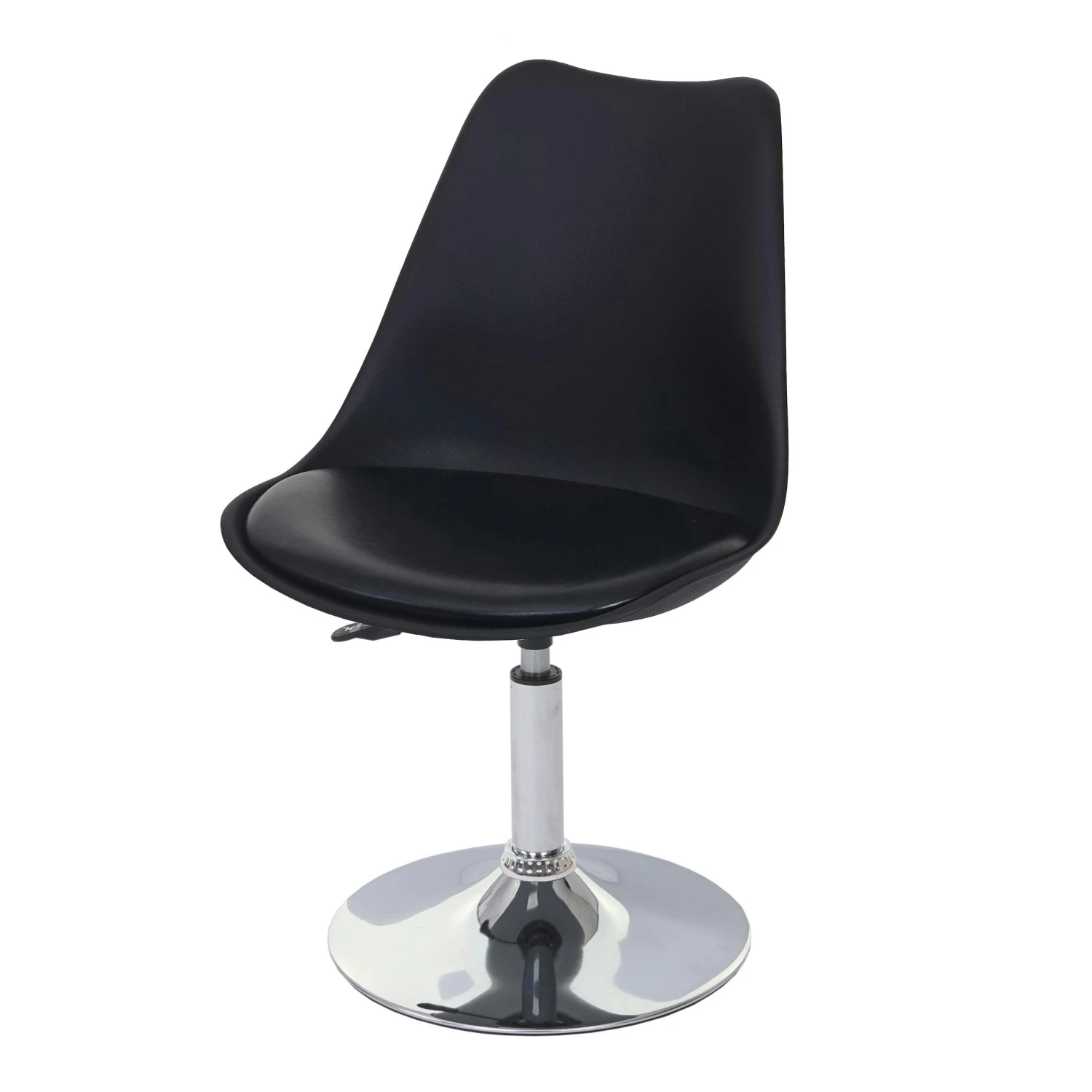 2er-Set Drehstuhl Malmö T501, Stuhl Küchenstuhl, Höhenverstellbar, Kunstleder ~ Schwarz, Chromfuß 3 2er-Set Drehstuhl Malmö T501, Stuhl Küchenstuhl, Höhenverstellbar, Kunstleder ~ Schwarz, Chromfuß