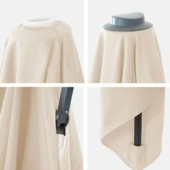 Ersatz-Bezug Für Luxus-Ampelschirm HWC-A96, Sonnenschirmbezug Ersatzbezug, 3x4m (Ø5m) Polyester 3,5kg ~ Creme -Wohnmöbel 1ebeea26 b456 4f89 bb50 9a9fc51abd1e