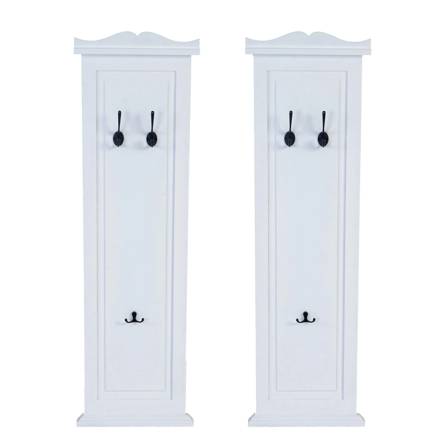 2er-Set Garderobe T33, Wandgarderobe Garderobenpaneel, Wandhaken Holz 109x28x4cm ~ Grau-braun Shabby 6 2er-Set Garderobe T33, Wandgarderobe Garderobenpaneel, Wandhaken Holz 109x28x4cm ~ Grau-braun Shabby – Bild 4