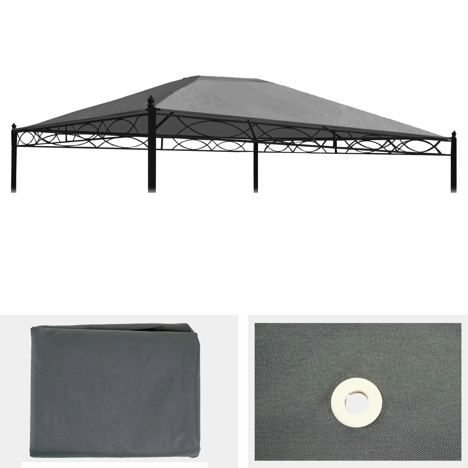 Ersatzbezug Für Dach Pergola Pavillon Cadiz 4x3m ~ Creme 4 Ersatzbezug Für Dach Pergola Pavillon Cadiz 4x3m ~ Creme – Bild 2