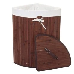 Eckwäschekorb HWC-C21, Laundry Wäschebox Wäschesammler Wäschebehälter, Bambus 61x48x35cm 50l ~ Schwarz 11 Eckwäschekorb HWC-C21, Laundry Wäschebox Wäschesammler Wäschebehälter, Bambus 61x48x35cm 50l ~ Schwarz -Wohnmöbel 26bafb46 842d 4e20 a2c9 b61eb106ce4f 2