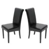 2er-Set Esszimmerstuhl Stuhl Küchenstuhl Novara II, Leder ~ Schwarz, Dunkle Beine