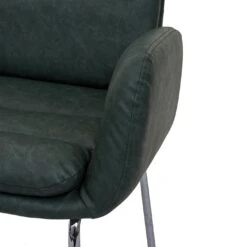 Konferenzstuhl HWC-H32, Küchenstuhl Besucherstuhl Mit Armlehne, Kunstleder Stahl ~ Grün -Wohnmöbel 282275bf 9504 4ce1 9461 18385efc97d6