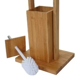 Badezimmerset HWC-B18, WC-Papierhalter Klopapierhalter Badematte Badvorleger Badmöbel Badset, Bambus -Wohnmöbel 285f19e0 9c32 4ee0 ad60 61374b80cc1a