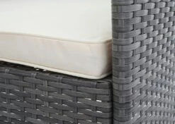 Poly-Rattan Garnitur HWC-F55, Balkon-/Garten-/Lounge-Set Sofa Sitzgruppe ~ Grau, Kissen Creme -Wohnmöbel 2c96fc36 e42b 49a1 99eb 02c99632583a