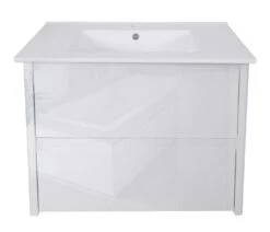 Waschbecken + Unterschrank HWC-B19, Waschbecken Waschtisch Badezimmer, Hochglanz 50x80cm ~ Weiß -Wohnmöbel 322d1344 0b17 48d0 bd45 ac5437166e23