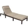 Poly-Rattan Sonnenliege HWC-A51, Relaxliege Gartenliege Liege ~ Premium Braun, Kissen Creme