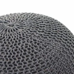 Pouf HWC-E16, Strickhocker Sitzhocker Strickpouf, Strickoptik 40x50cm ~ Dunkelgrau -Wohnmöbel 35da79e9 8855 4d8d aa10 ac13f6bb5d35