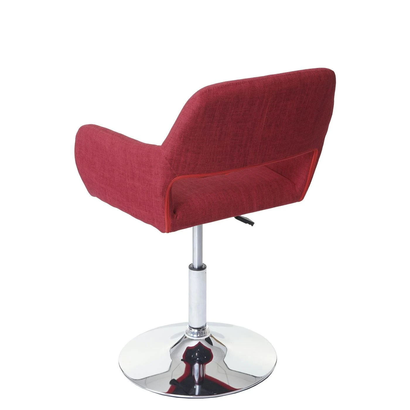 6er-Set Esszimmerstuhl HWC-A50 III, Stuhl Küchenstuhl, Retro 50er Jahre, Stoff/Textil ~ Purpurrot, Chromfuß 9 6er-Set Esszimmerstuhl HWC-A50 III, Stuhl Küchenstuhl, Retro 50er Jahre, Stoff/Textil ~ Purpurrot, Chromfuß – Bild 7