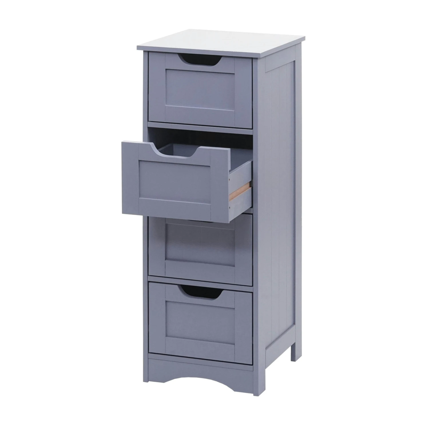 Kommode HWC-B65, Schubladenschrank Schrank, 5 Schubladen Und 1 Tür 80x70x35cm ~ Grau 7 Kommode HWC-B65, Schubladenschrank Schrank, 5 Schubladen Und 1 Tür 80x70x35cm ~ Grau – Bild 5