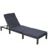 Poly-Rattan Sonnenliege HWC-A51, Relaxliege Gartenliege Liege ~ Basic Anthrazit, Kissen Grau