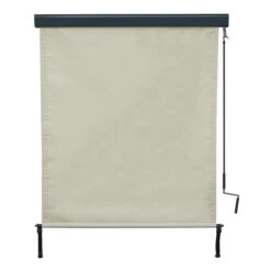 Vertikalmarkise HWC-F42, Senkrechtmarkise Sichtschutz Außenrollo Rollo, UV-Schutz 50 Stoff ~ 250x140cm, Creme-beige