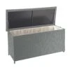 Poly-Rattan Kissenbox HWC-D88, Gartentruhe Auflagenbox Truhe ~ Premium Grau, 63x135x52cm 320l
