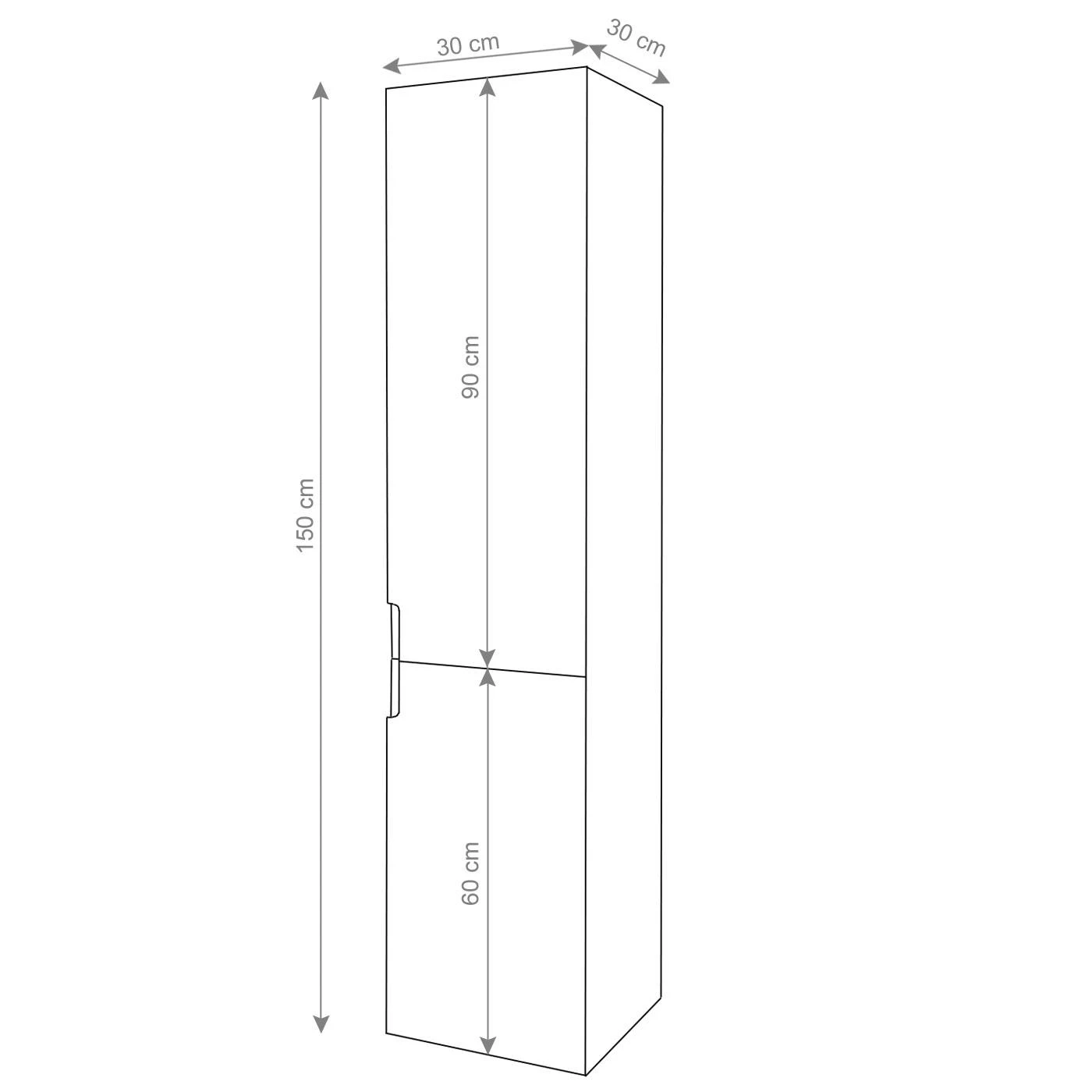Hängeschrank HWC-B19, Midischrank Hochschrank Badezimmer Badmöbel, Hochglanz 150x30cm ~ Schwarz 8 Hängeschrank HWC-B19, Midischrank Hochschrank Badezimmer Badmöbel, Hochglanz 150x30cm ~ Schwarz – Bild 6