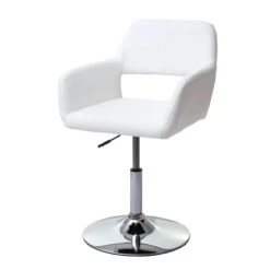 Esszimmerstuhl HWC-A50 IV, Stuhl Küchenstuhl, Retro Höhenverstellbar Drehmechanismus ~ Kunstleder Creme, Fuß Schwarz -Wohnmöbel 3e324fbf 11de 435d aeb8 412038e05440 3