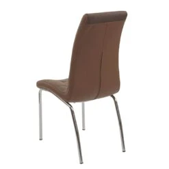 2er-Set Esszimmerstuhl HWC-F29, Stuhl Küchenstuhl, Kunstleder Stoff/Textil ~ Braun -Wohnmöbel 3f4596cc fda6 4b8f b4eb d0d5213d164f