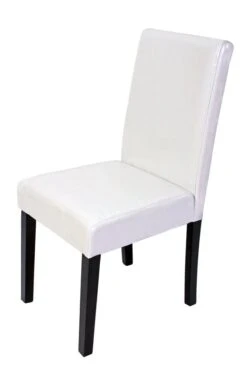 6er-Set Esszimmerstuhl Stuhl Küchenstuhl Littau ~ Leder, Weiß, Dunkle Beine -Wohnmöbel 409e4cbc 31c5 4a6d 9a4c db403bfc263f