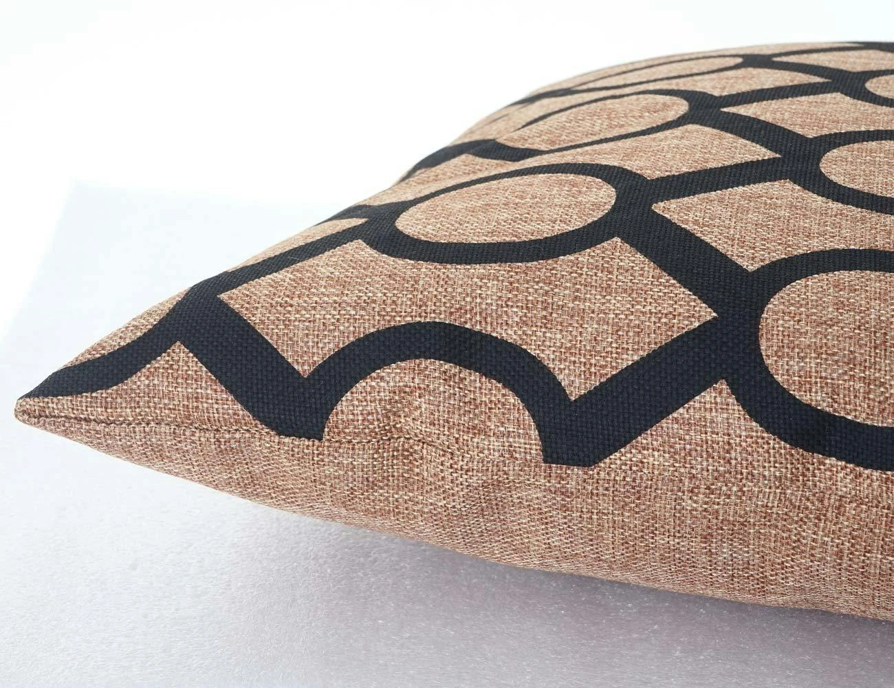 Deko-Kissen Kreise, Sofakissen Zierkissen Mit Füllung, Braun Schwarz 45x45cm 8 Deko-Kissen Kreise, Sofakissen Zierkissen Mit Füllung, Braun Schwarz 45x45cm – Bild 6