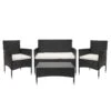 Poly-Rattan Garnitur HWC-F55, Balkon-/Garten-/Lounge-Set Sofa Sitzgruppe ~ Schwarz, Kissen Creme -Wohnmöbel 4212583e e569 4d1d ba61 426468ff659d 1