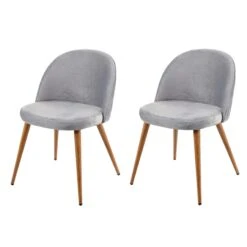 4er-Set Esszimmerstuhl HWC-D53, Stuhl Küchenstuhl Retro 50er Jahre Design, Samt ~ Hellgrau -Wohnmöbel 42ec6faa 8b8d 486e 9248 7c82f5fce8dc 1