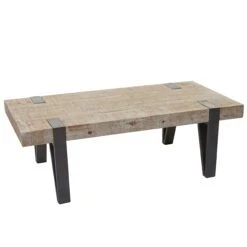 Couchtisch HWC-A15b, Wohnzimmertisch, Tanne Holz Rustikal Massiv FSC-zertifiziert 40x120x60cm