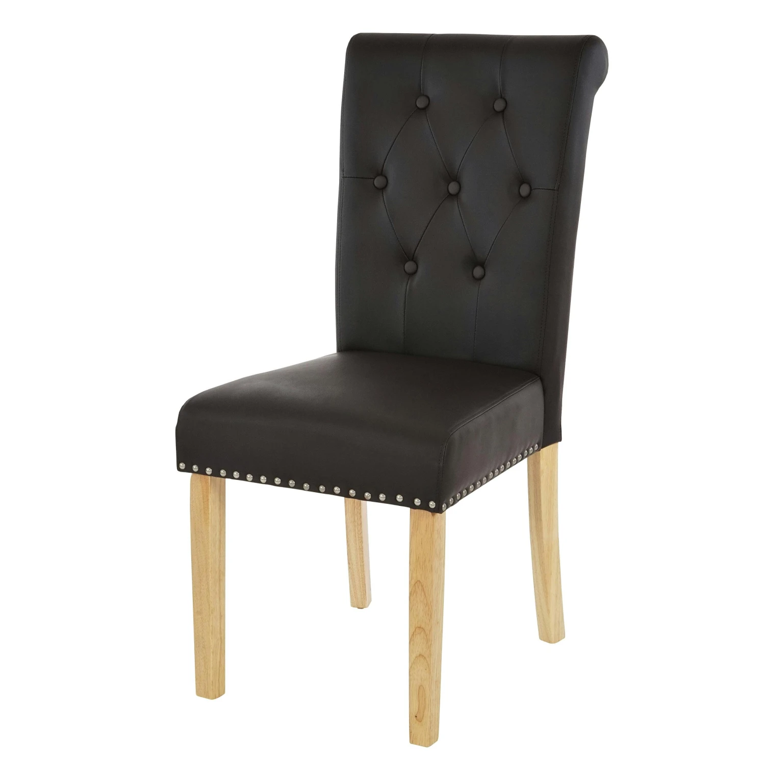 6er-Set Esszimmerstuhl Chesterfield II, Stuhl Küchenstuhl, Nieten ~ Kunstleder, Coffee, Helle Beine 4 6er-Set Esszimmerstuhl Chesterfield II, Stuhl Küchenstuhl, Nieten ~ Kunstleder, Coffee, Helle Beine – Bild 2