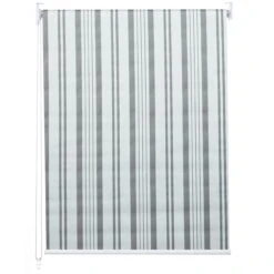 Rollo HWC-D52, Fensterrollo Seitenzugrollo Jalousie, 40x160cm Sonnenschutz Verdunkelung Blickdicht ~ Grau/weiß