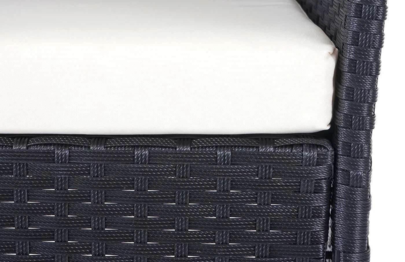 Poly-Rattan Garten-Garnitur HWC-D82, Sitzgruppe Lounge-Set ~ Schwarz Mit Kissen Creme 9 Poly-Rattan Garten-Garnitur HWC-D82, Sitzgruppe Lounge-Set ~ Schwarz Mit Kissen Creme – Bild 7