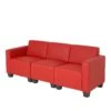 Modular 3-Sitzer Sofa Couch Lyon, Kunstleder ~ Rot -Wohnmöbel 49bf0531 5e25 402e 8342 30819b225365 1