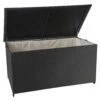 Poly-Rattan Kissenbox HWC-D88, Gartentruhe Auflagenbox Truhe ~ Premium Schwarz, 80x160x94cm 950l