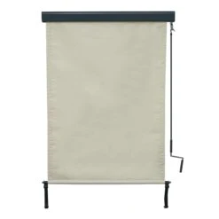 Vertikalmarkise HWC-F42, Senkrechtmarkise Sichtschutz Außenrollo Rollo, UV-Schutz 50 Stoff ~ 250x100cm, Creme-beige